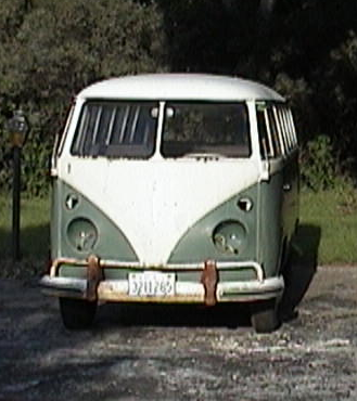 velvet green & Pearl White 66 bus